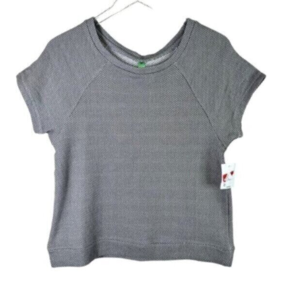 NWT Honeydew | Gray Charcoal Lounge Wear Short Sleeve Knit Top Size Large - Picture 1 of 8